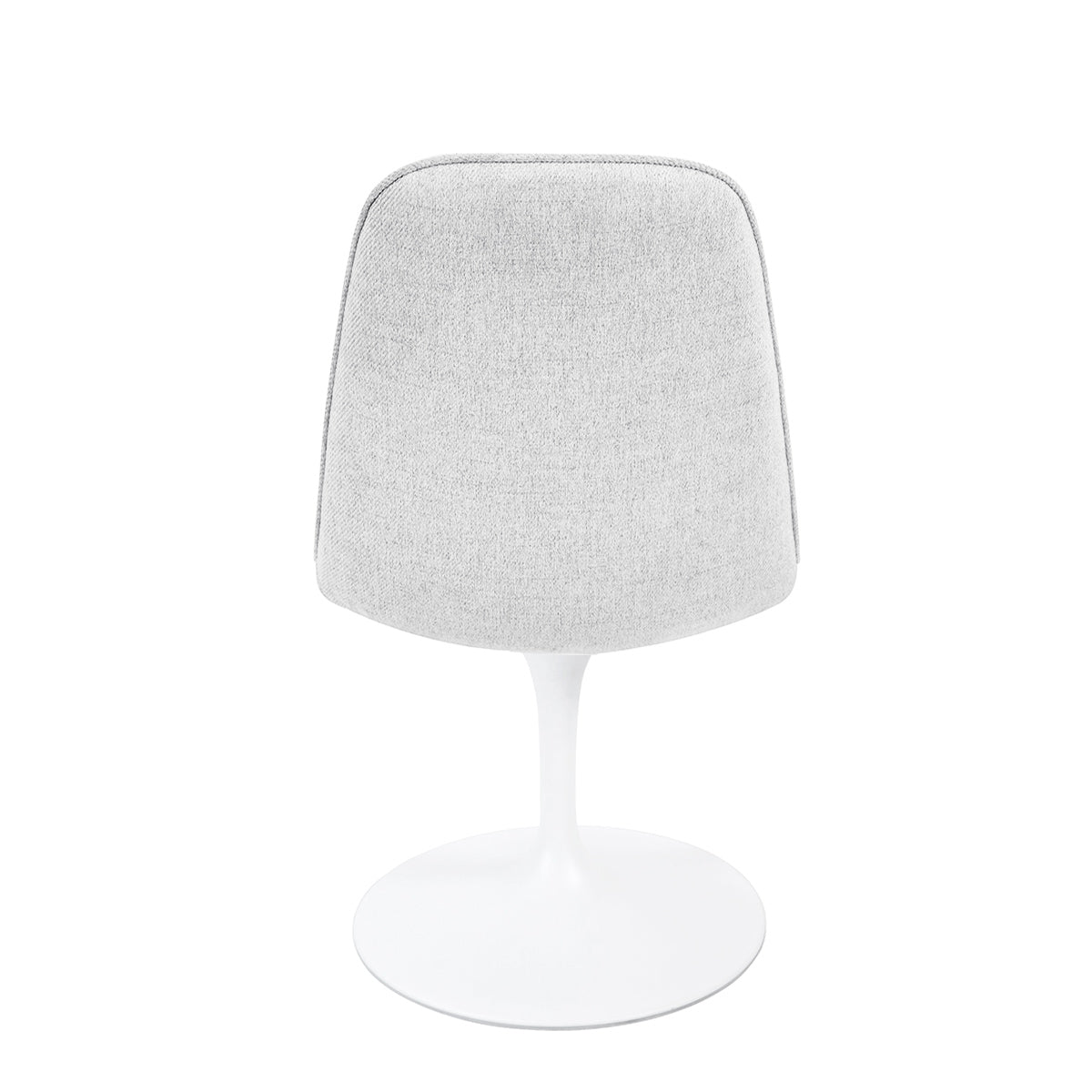 Vue de dos de la chaise LORA finition tissu blanc gris clair