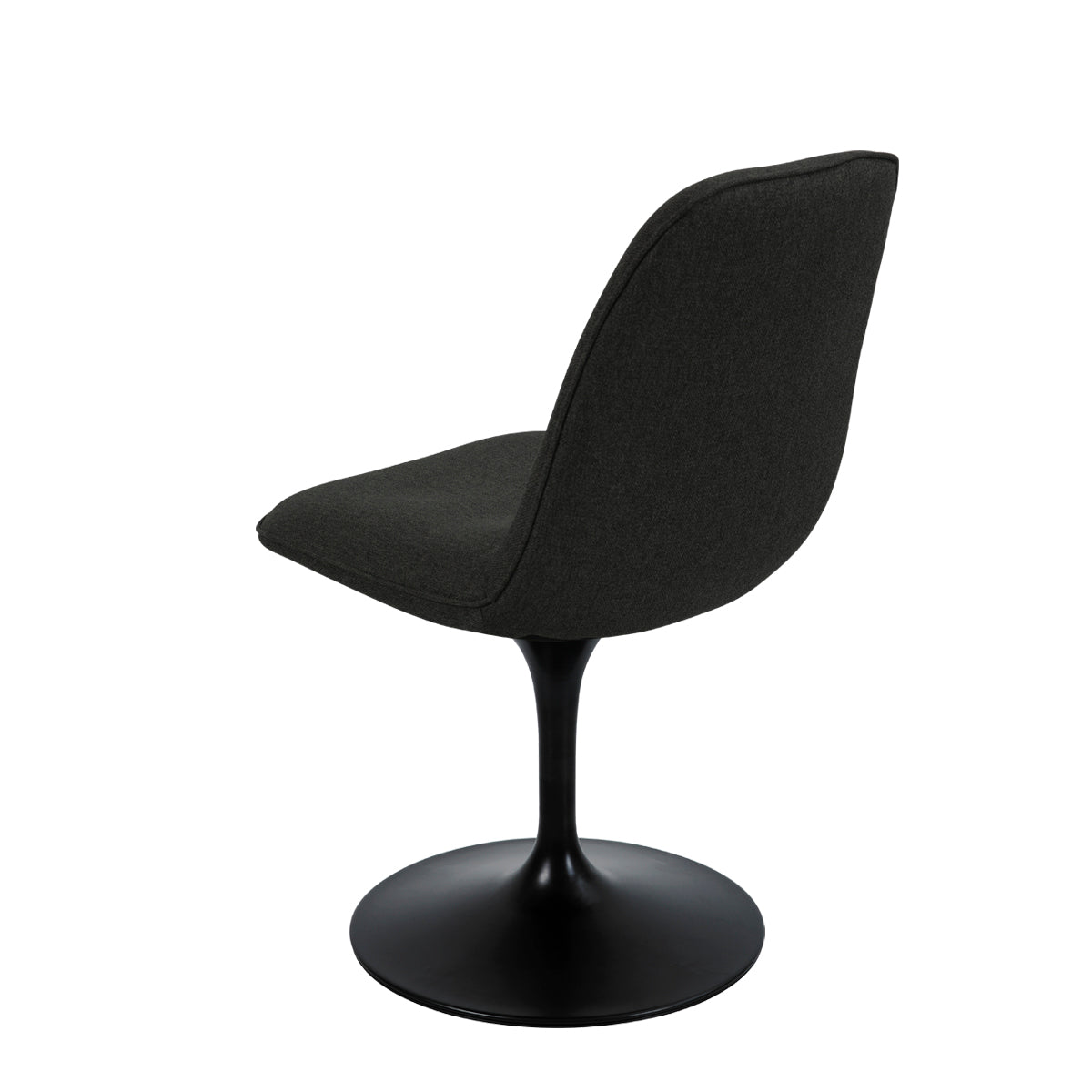 Vue de 3/4 de la chaise LORA finition tissu noir bronze